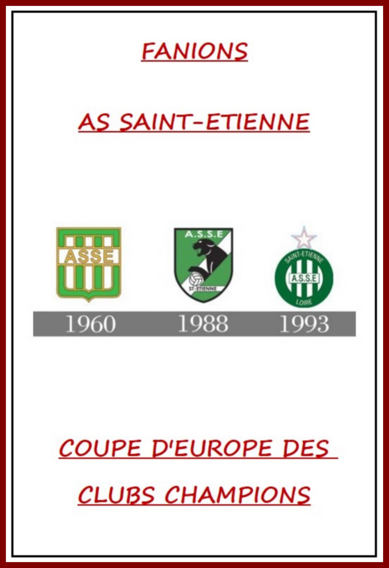 Photo 27 ASSE - COUPE D'EUROPE DES CLUBS CHAMPIONS (Page 00)