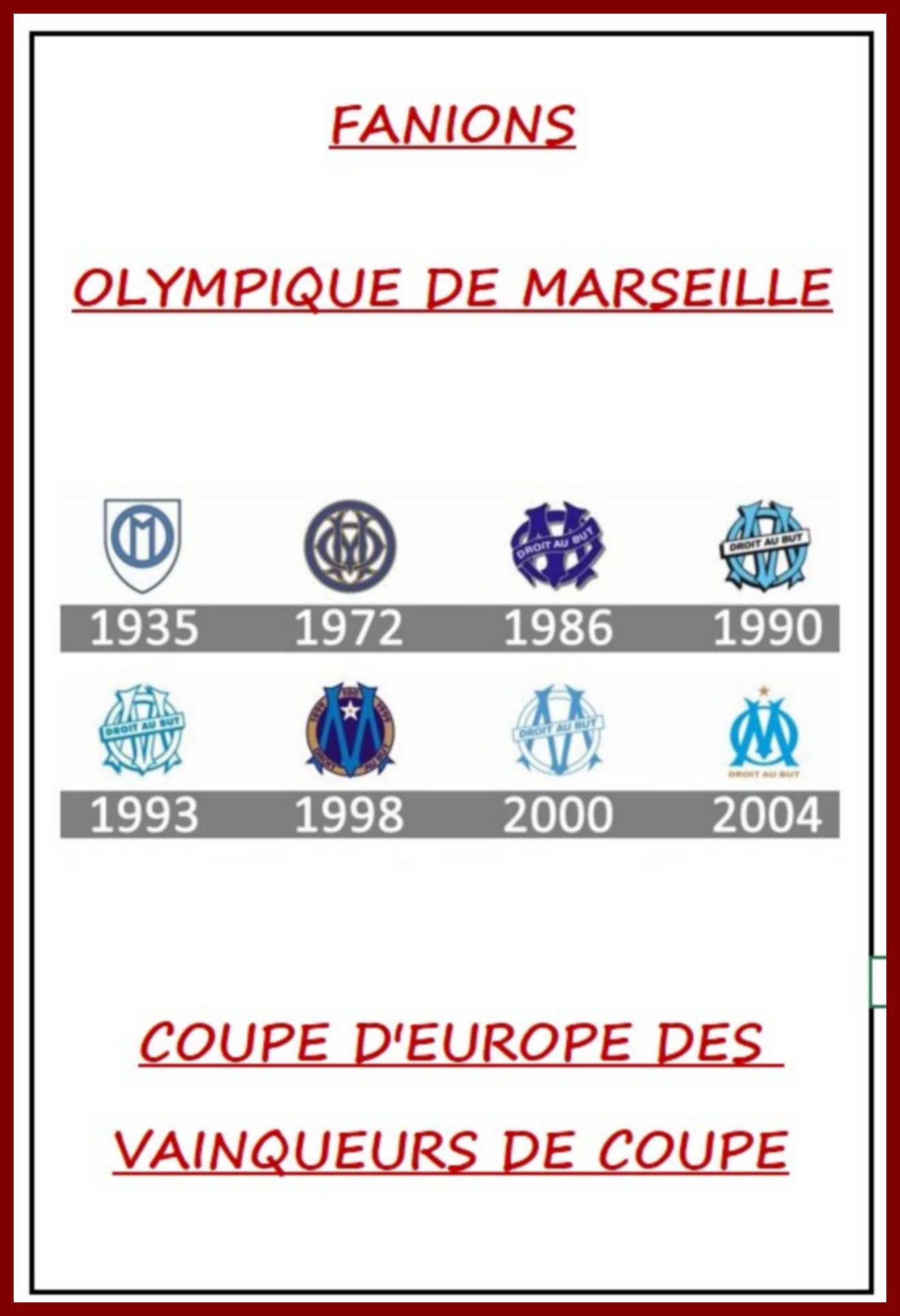 Photo 67 OLYMPIQUE DE MARSEILLE - COUPE D'EUROPE DES VAINQUEURS DE COUPE (Page 00)